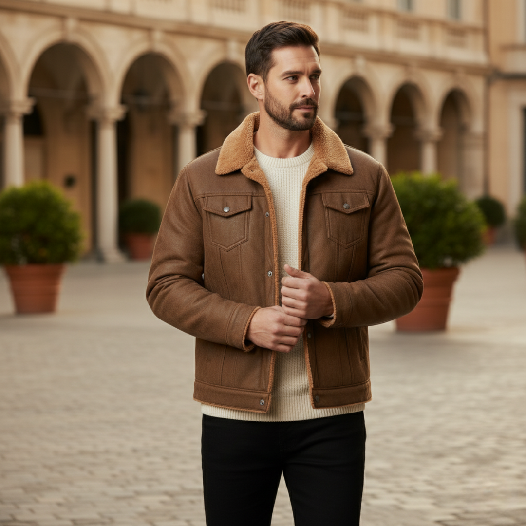 Quebec Fleece Wildlederlederjacke