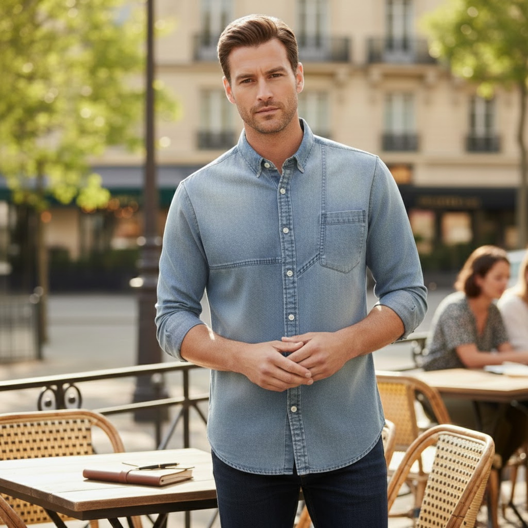 Meadowford Denimjeanshemd Slim Fit