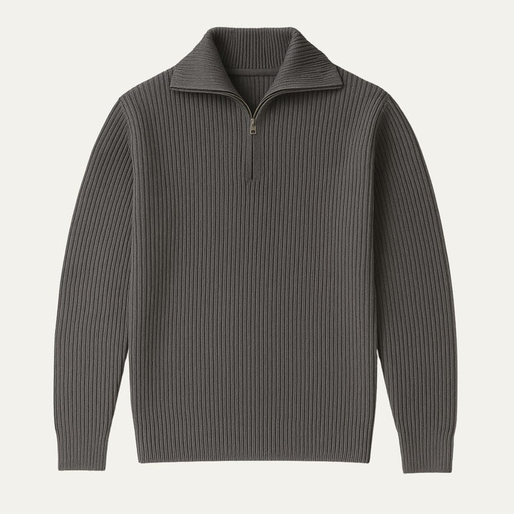 Merino Knitted Half-Zip-Pullover