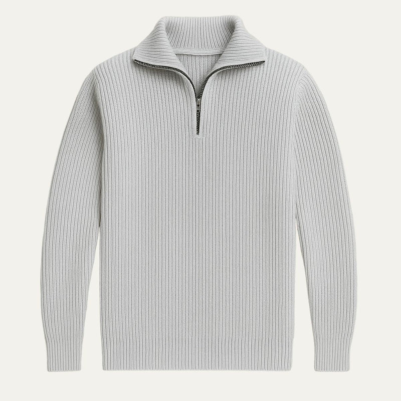 Merino Knitted Half-Zip-Pullover
