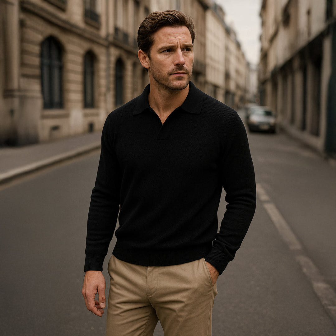 Portofino Knitted Strickpolo Langarm