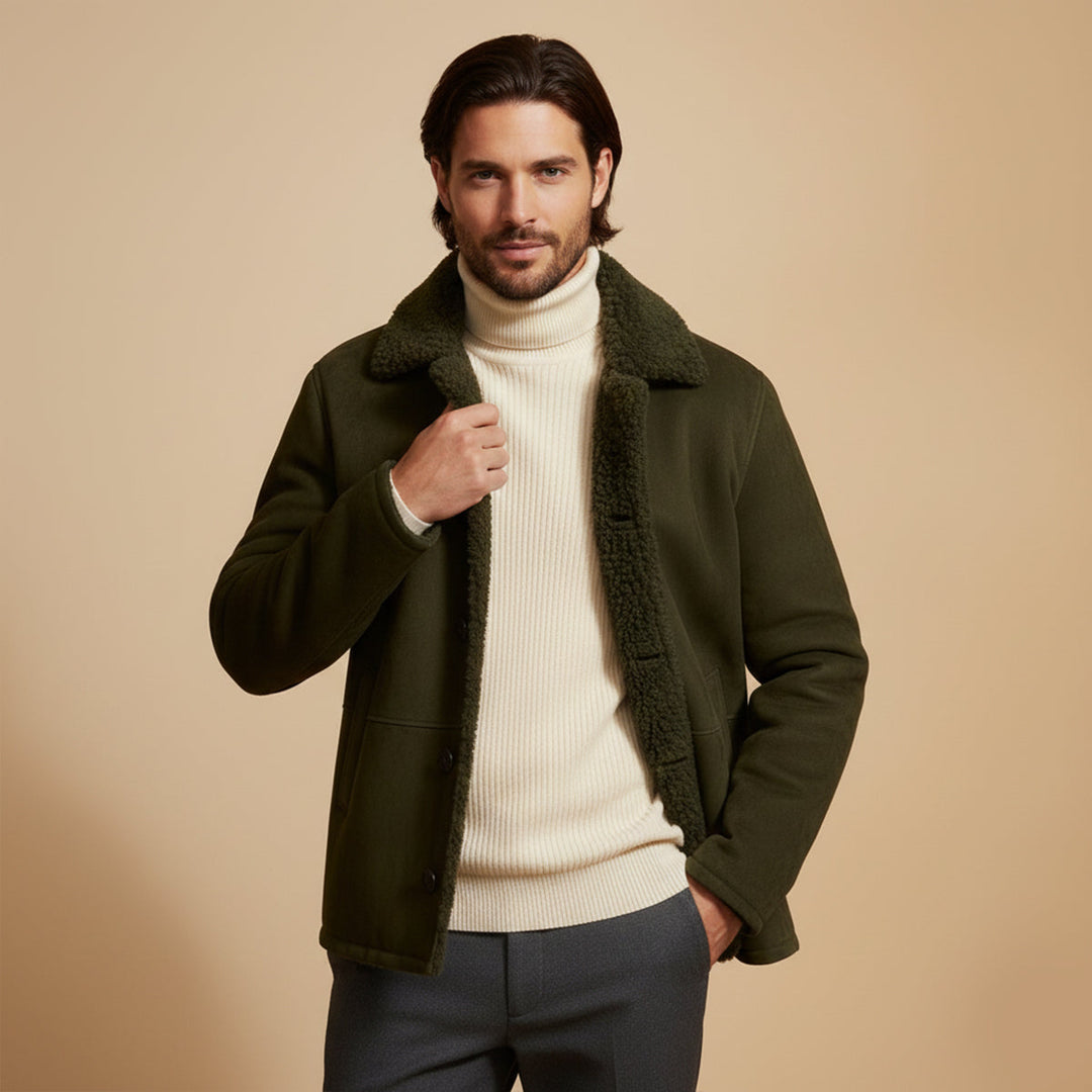 Ashen Shearling Mantel