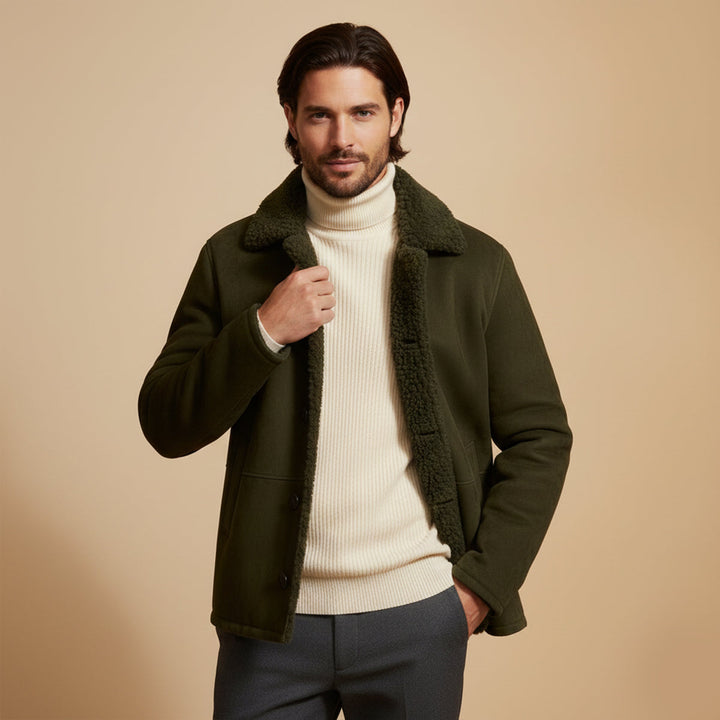 Ashen Shearling Mantel
