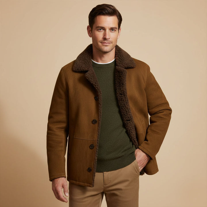 Ashen Shearling Mantel