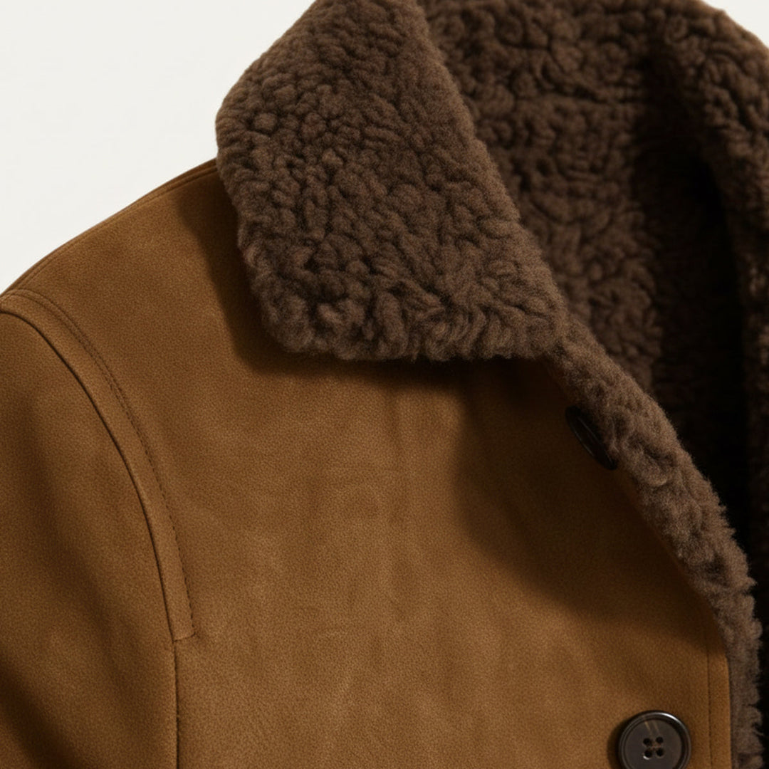 Ashen Shearling Mantel