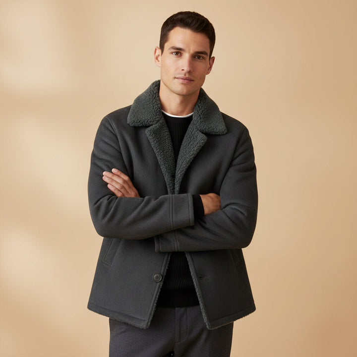 Ashen Shearling Mantel