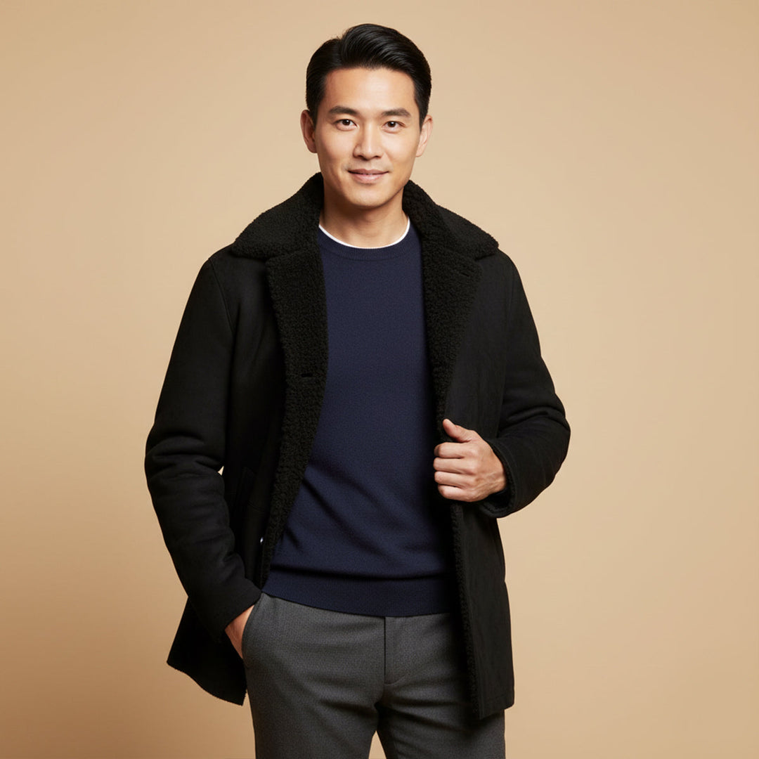 Ashen Shearling Mantel