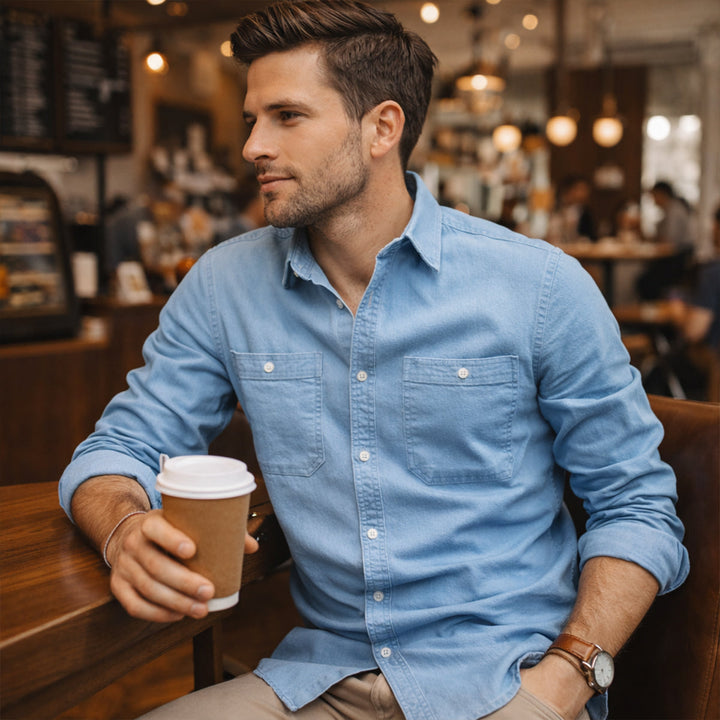 Crestfall Ridge Denimjeanshemd Slim Fit