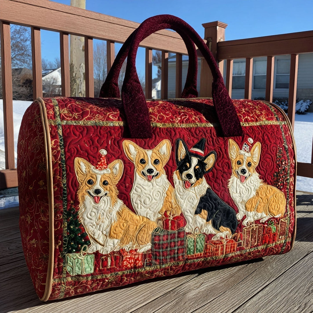 Fröhliche Corgi-Weihnacht — gesteppter Weekender