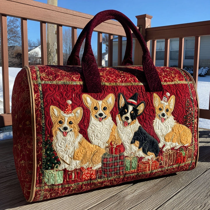 Fröhliche Corgi-Weihnacht — gesteppter Weekender