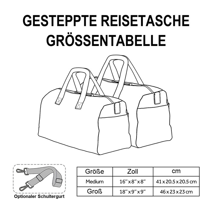 Geflecktes Hündchen — gesteppter Weekender