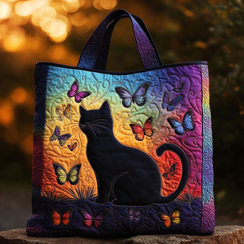 Katze mit Dichterherz — gesteppter Shopper