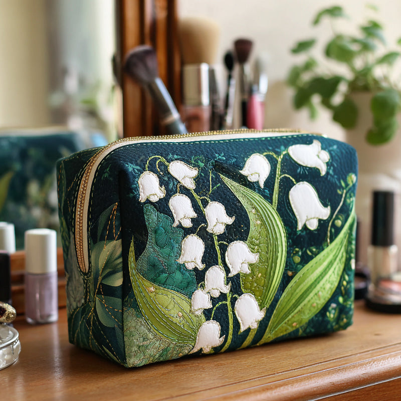 Lilien-Grazie — gesteppte Kosmetiktasche