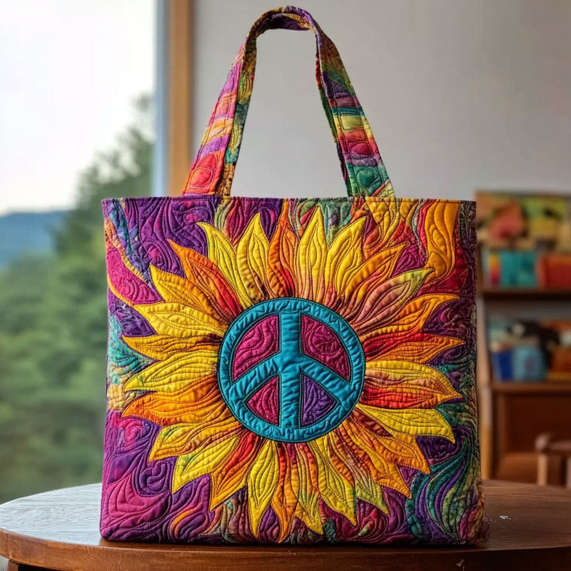 Sonnenblume, freier Geist — gesteppter Shopper