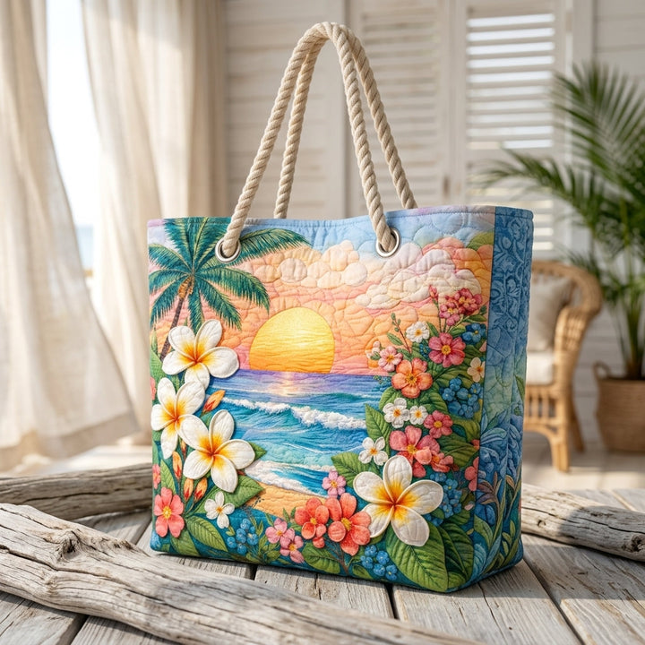 Tropische Brise — handwerklich gesteppte Strandtasche