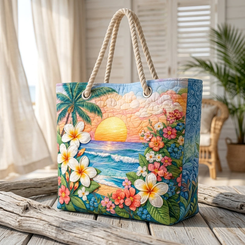 Tropische Brise — handwerklich gesteppte Strandtasche