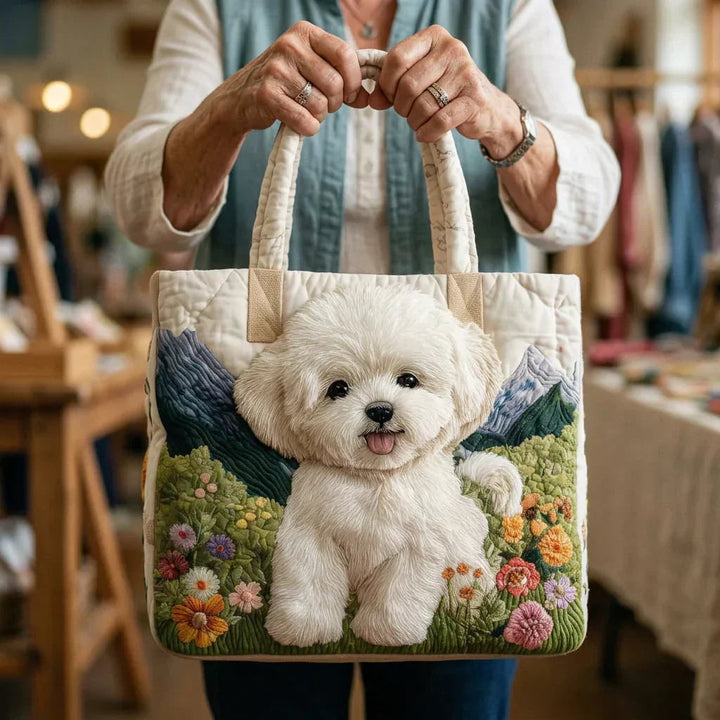 Verzauberter Hund — Handwerklich gesteppte Tasche