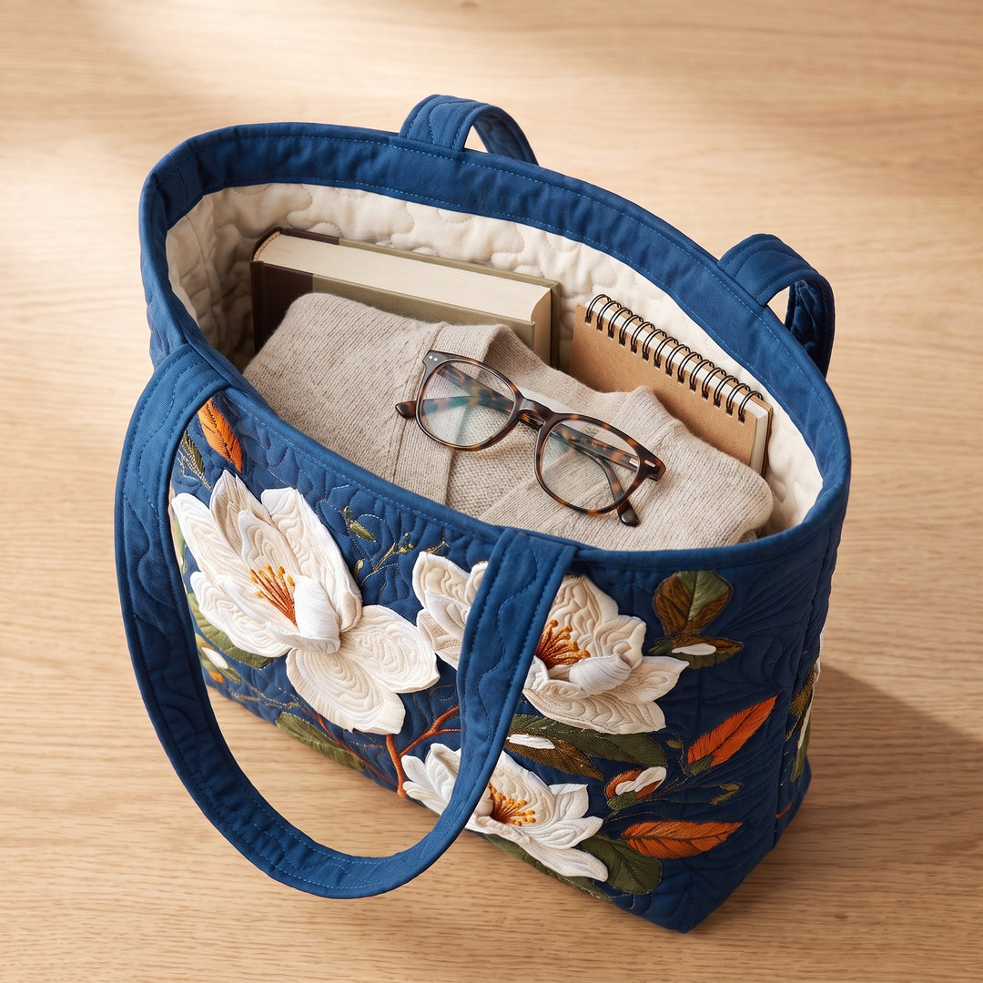 Zarte Magnolie — Handwerklich gesteppte Tasche