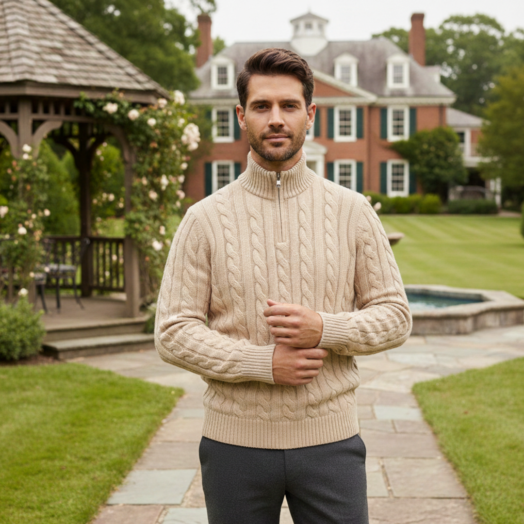 Genève Old Woll-Half-Zip-Pullover