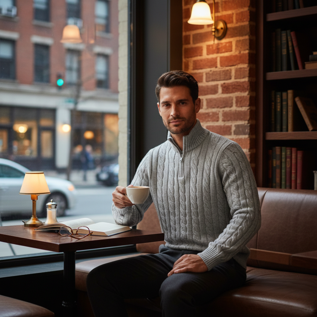 Genève Old Woll-Half-Zip-Pullover