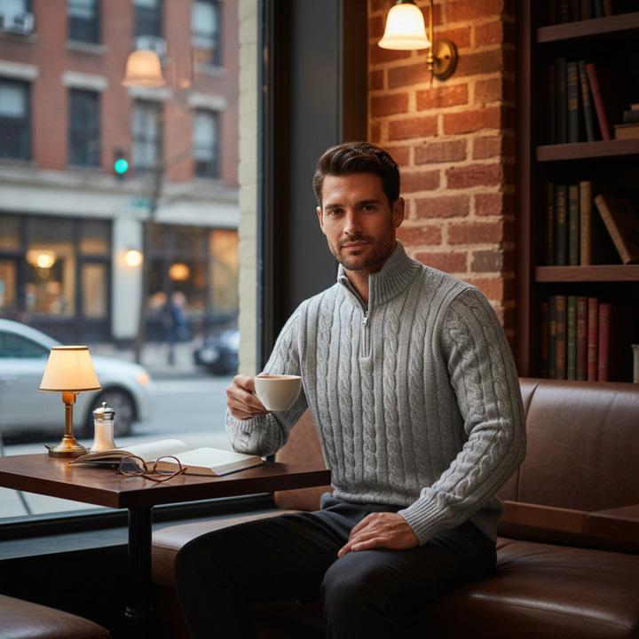 Genève Old Woll-Half-Zip-Pullover