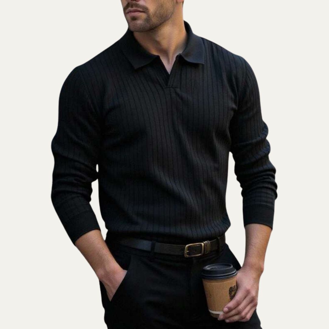 Ironcrest Hill Strickpoloshirt Langarm