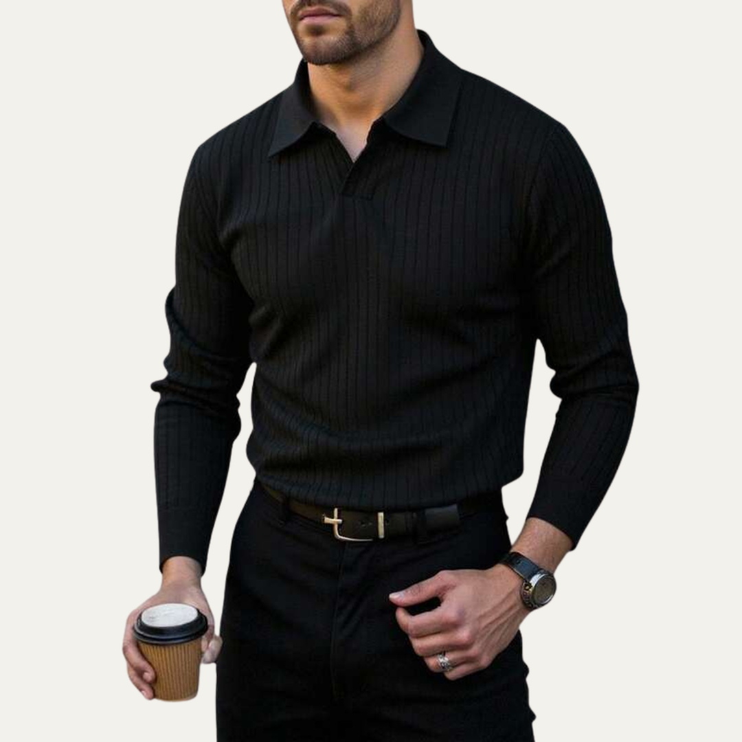 Ironcrest Hill Strickpoloshirt Langarm