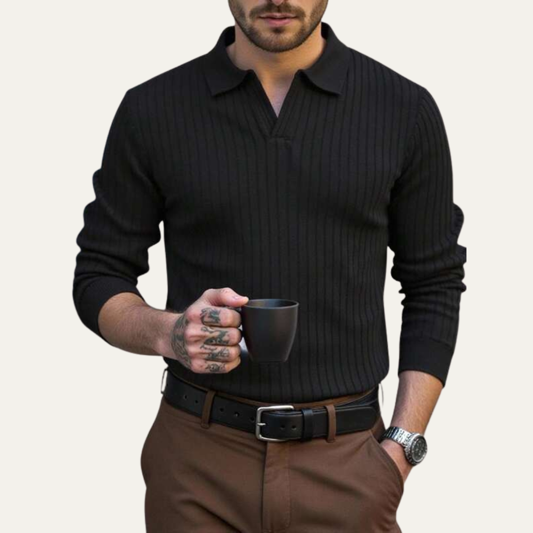 Ironcrest Hill Strickpoloshirt Langarm