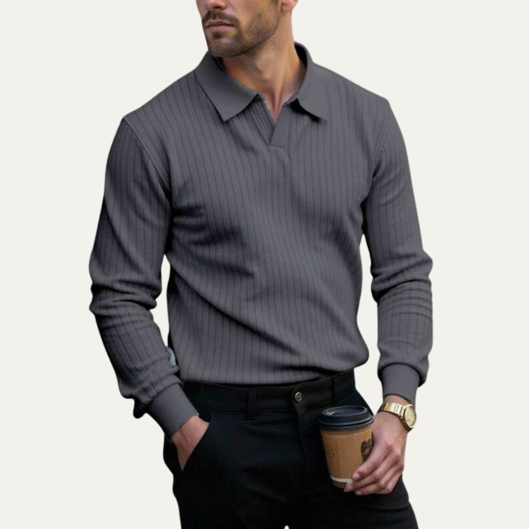 Ironcrest Hill Strickpoloshirt Langarm