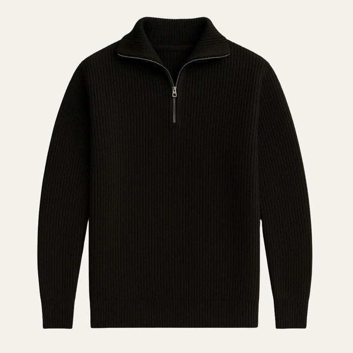 Merino Knitted Half-Zip-Pullover