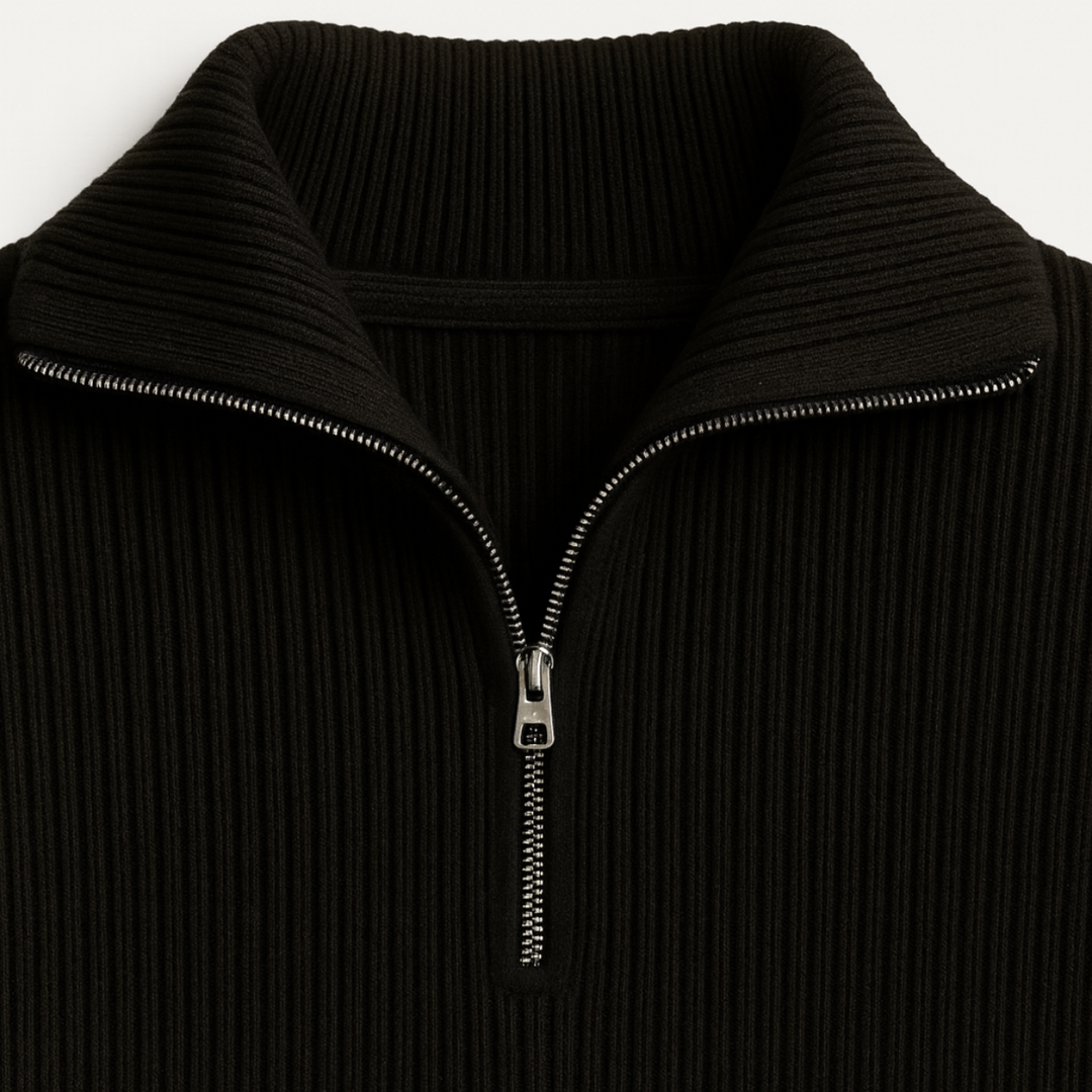 Merino Knitted Half-Zip-Pullover