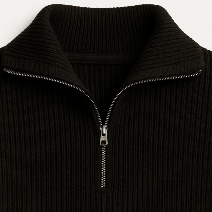 Merino Knitted Half-Zip-Pullover