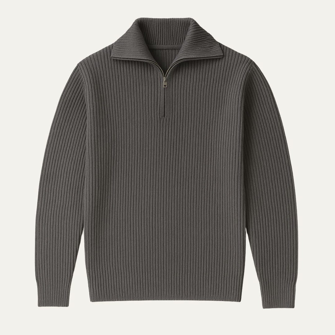 Merino Knitted Half-Zip-Pullover