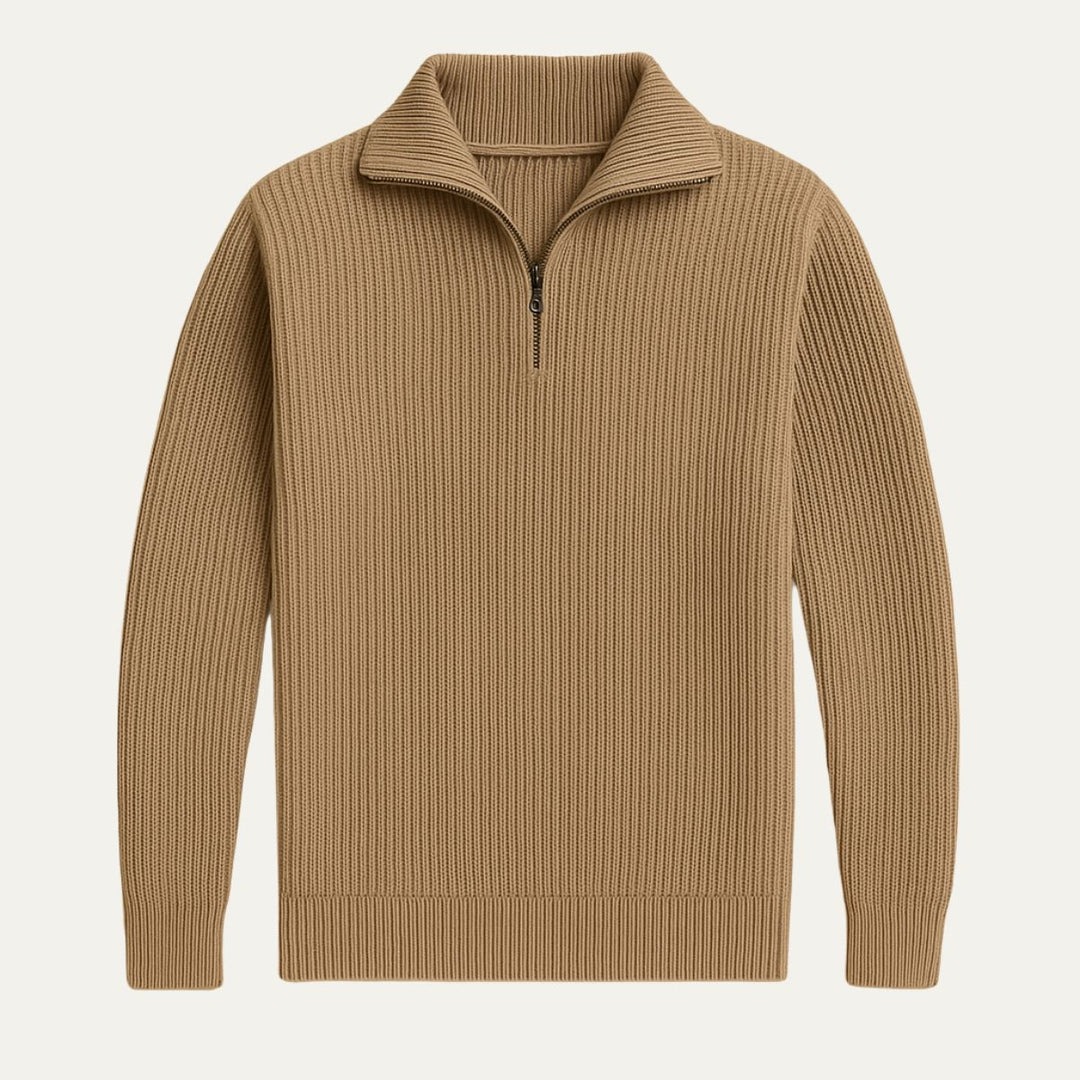 Merino Knitted Half-Zip-Pullover