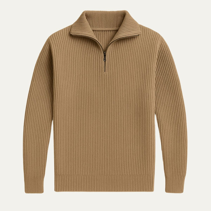Merino Knitted Half-Zip-Pullover