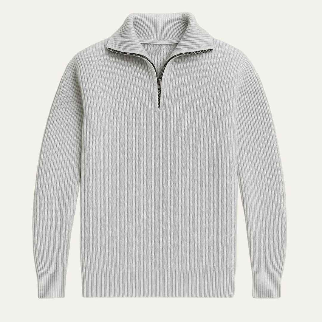 Merino Knitted Half-Zip-Pullover