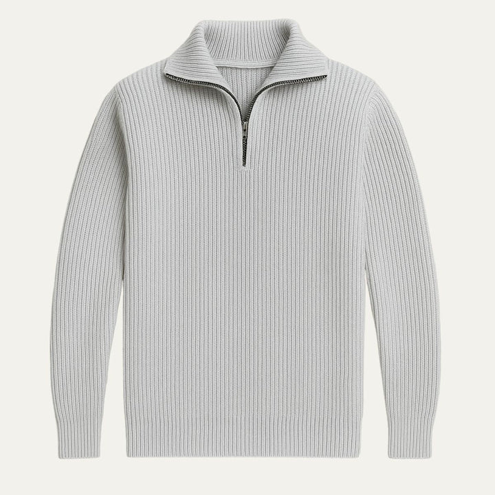 Merino Knitted Half-Zip-Pullover