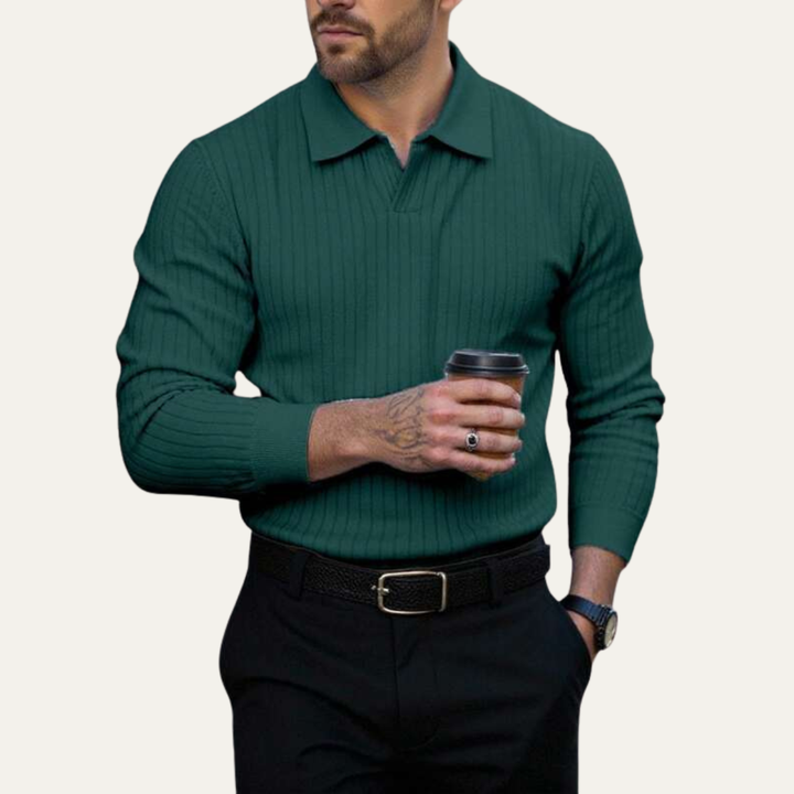 Oakpark Strickpoloshirt Langarm
