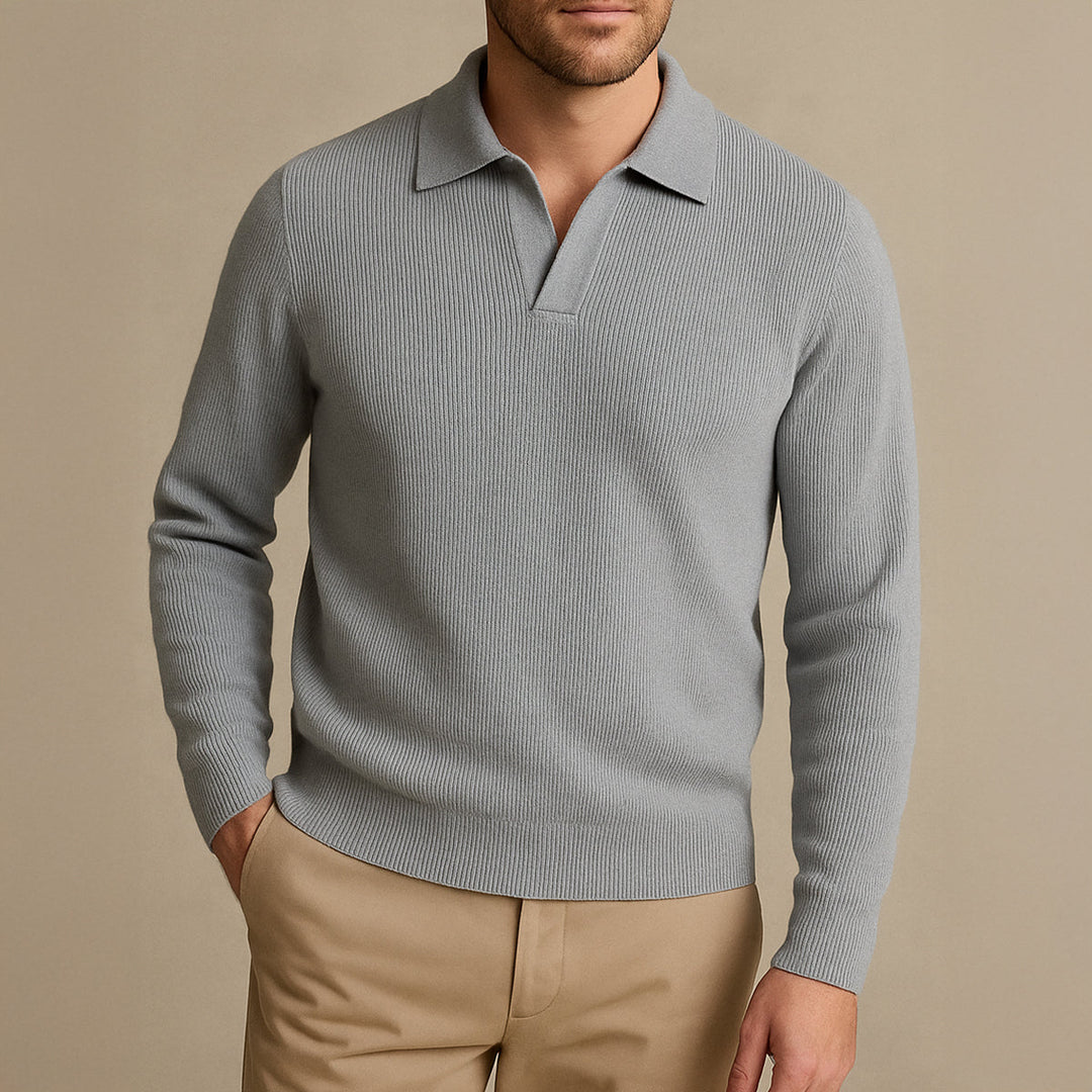 Portofino Knitted Strickpolo Langarm