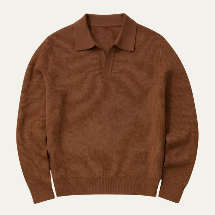 Portofino Knitted Strickpolo Langarm