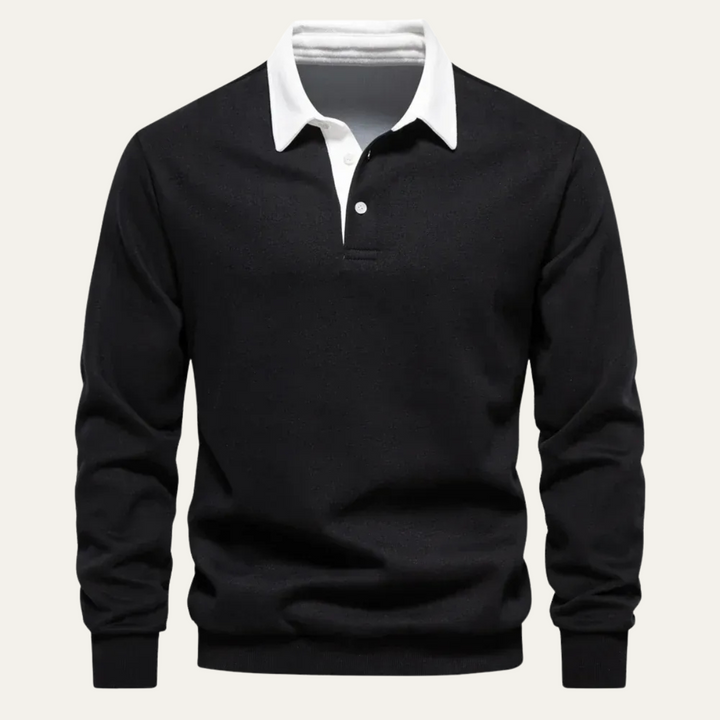 Strickpoloshirt Langarm