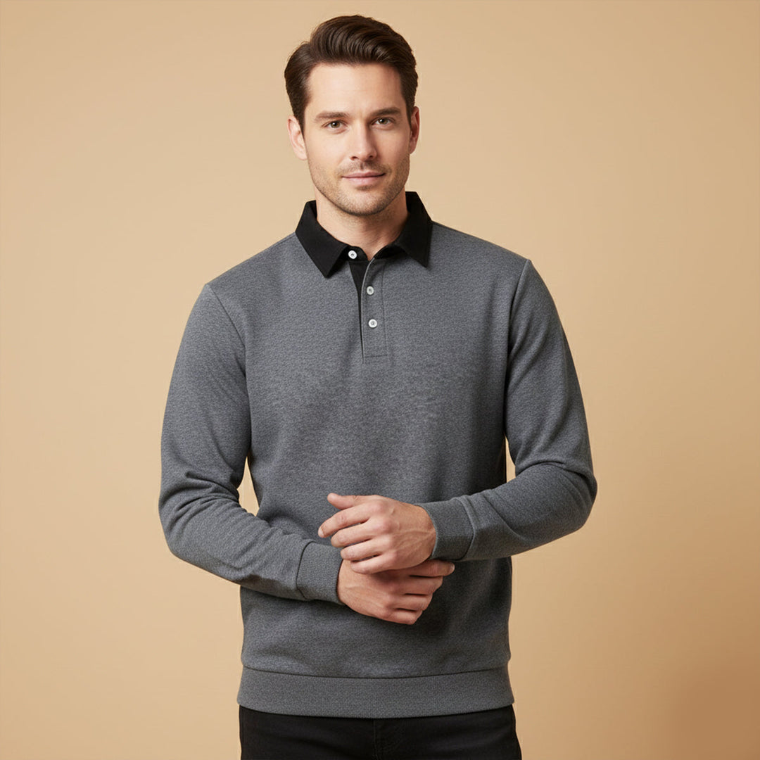 Strickpoloshirt Langarm