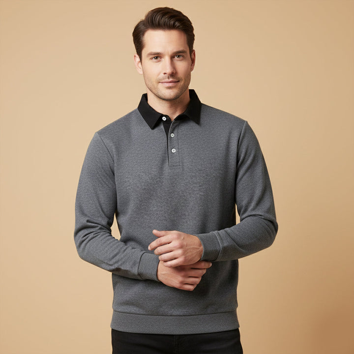 Strickpoloshirt Langarm