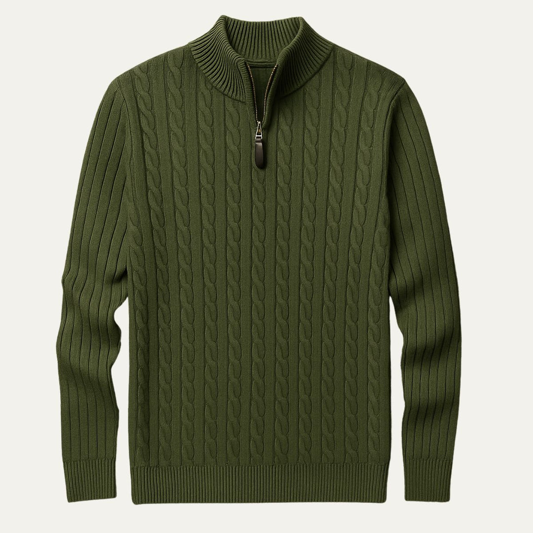 Wells Cable Strick-Half-Zip-Pullover