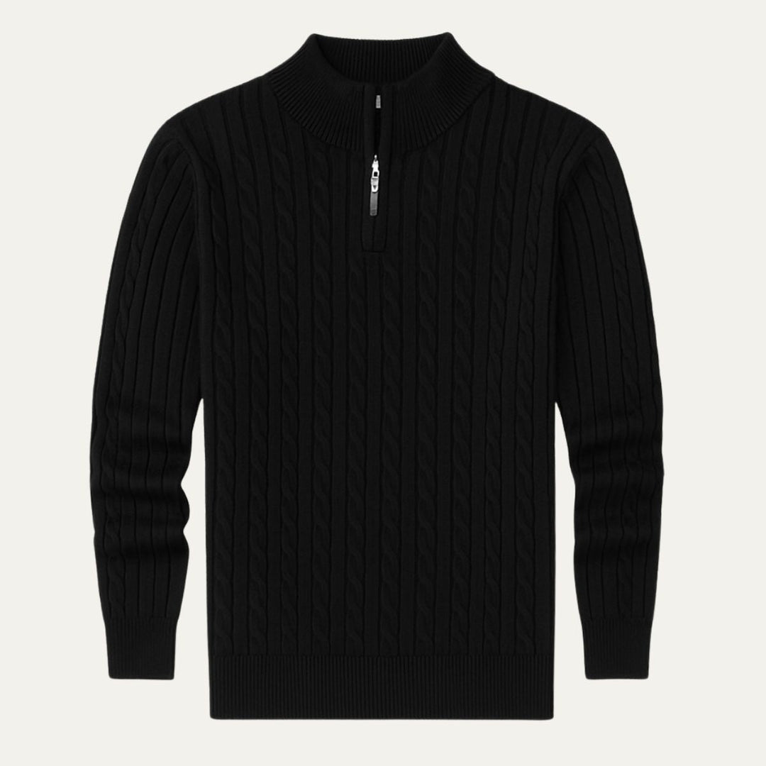 Wells Cable Strick-Half-Zip-Pullover