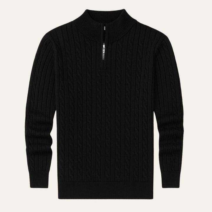 Wells Cable Strick-Half-Zip-Pullover
