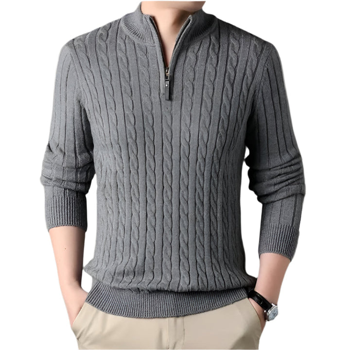 Wells Cable Strick-Half-Zip-Pullover