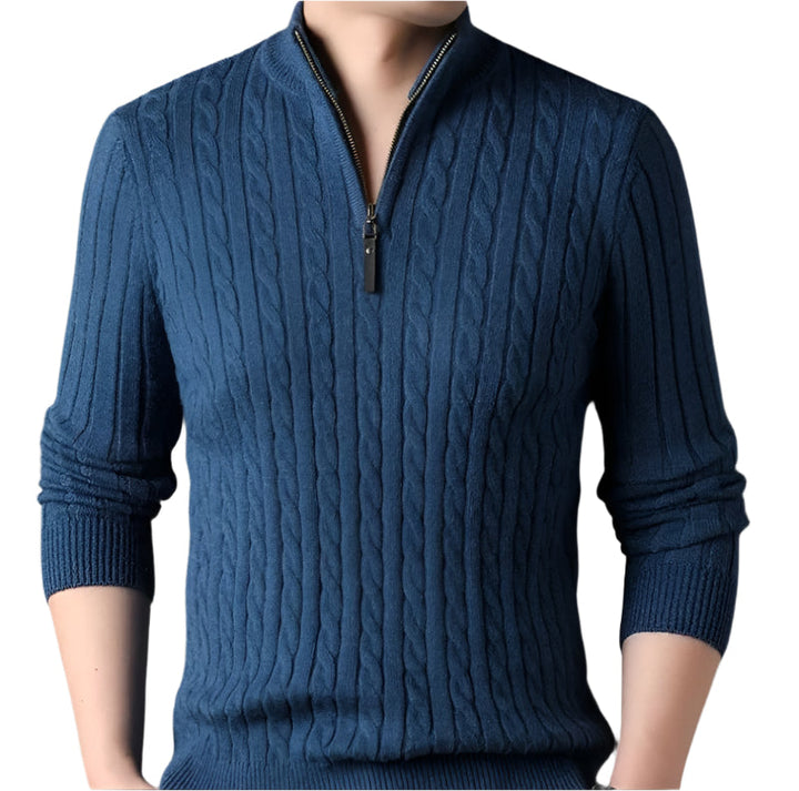 Wells Cable Strick-Half-Zip-Pullover