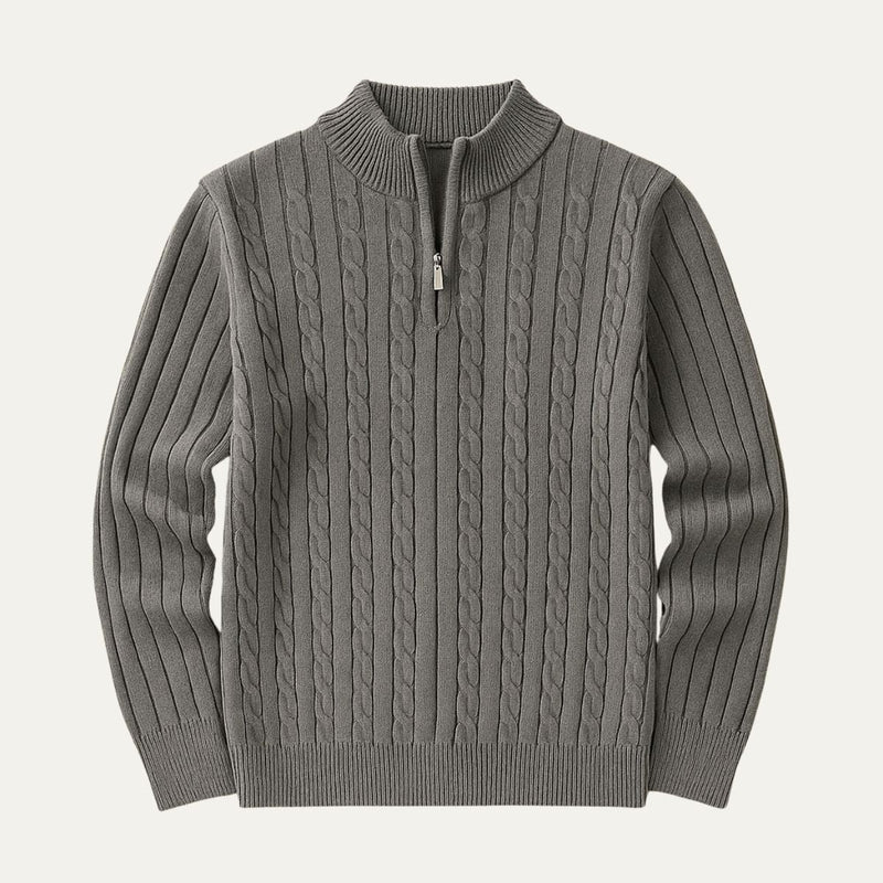 Wells Cable Strick-Half-Zip-Pullover