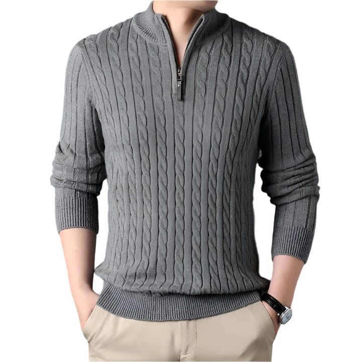 Wells Cable Strick-Half-Zip-Pullover